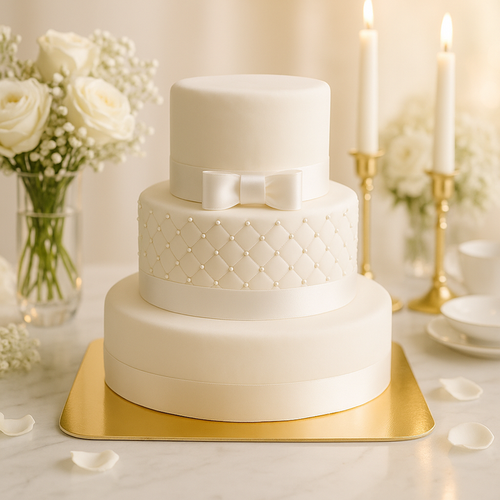 Dwupiętrowy tort weselny White Wedding