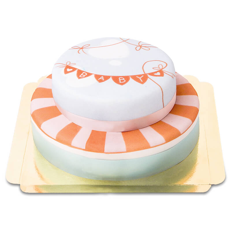 Dwupiętrowy tort Baby-Shower