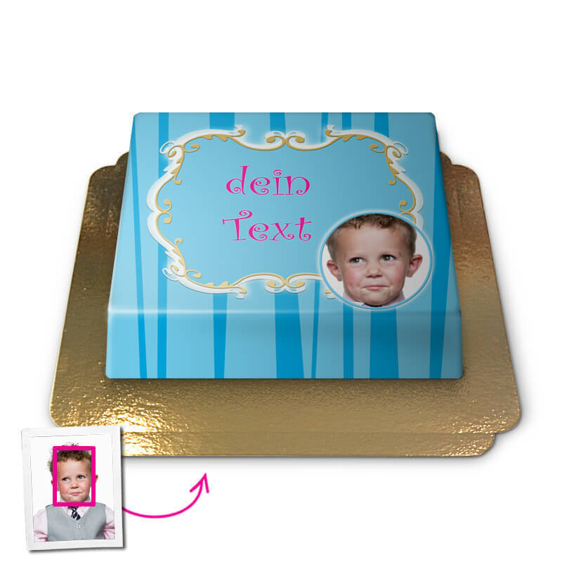 Tort Face-Cake - Pozdrowienia, niebieski