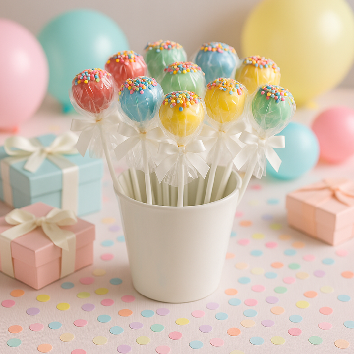 Kolorowe Cake Pops z konfetti (12 sztuk)