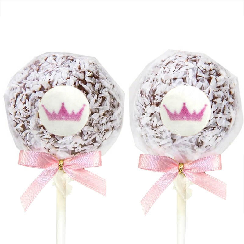 Bezglutenowe Cake-Pops z wiórkami kokosowymi i logiem, 12 sztuk