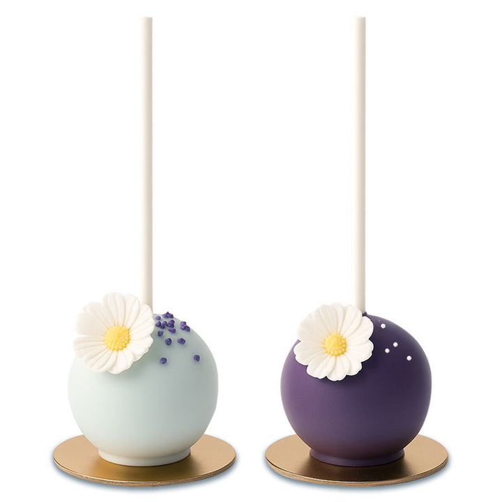 Magia Kwiatów Cake-Pops Białe & Fioletowe (10 sztuk)