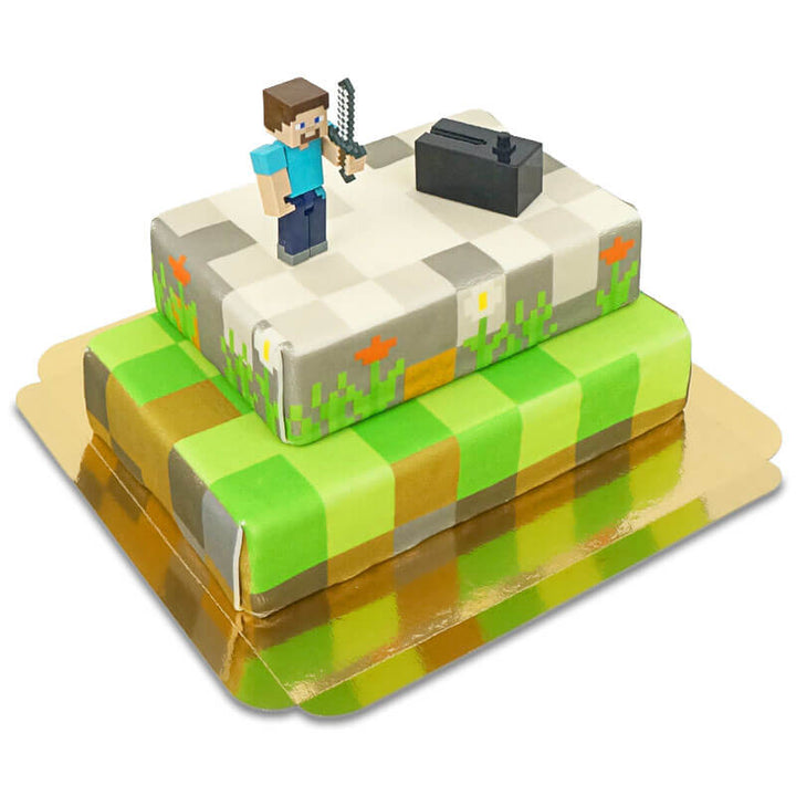 Świat gry Minecraft® Figurka na dwupiętrowym torcie