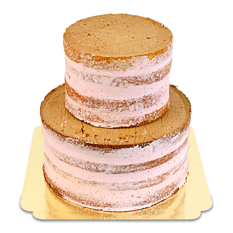 Naked Cake Truskawkowy 2-warstwowy