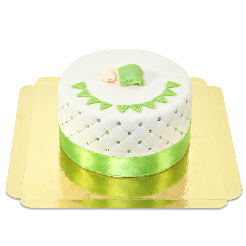 Zielony torcik baby shower