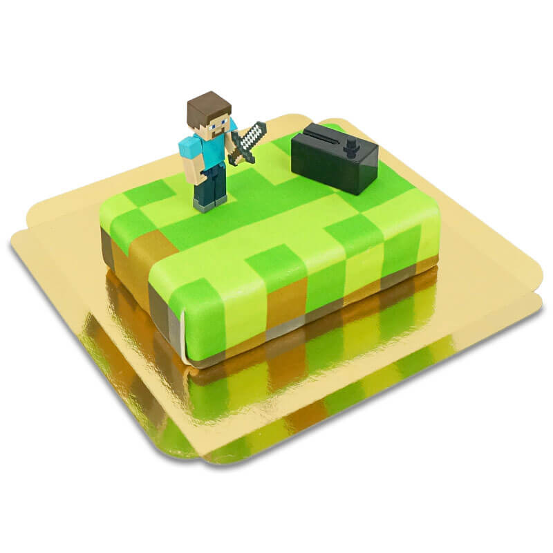 Figurka Minecraft® na torcie z motywem świata gier