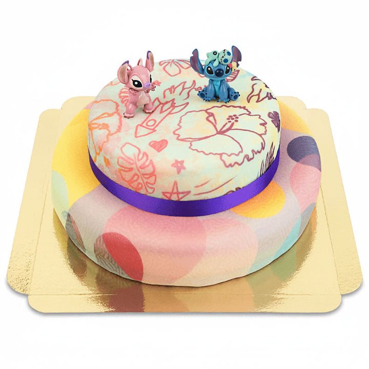 Angel & Stitch® na dwupiętrowym torcie