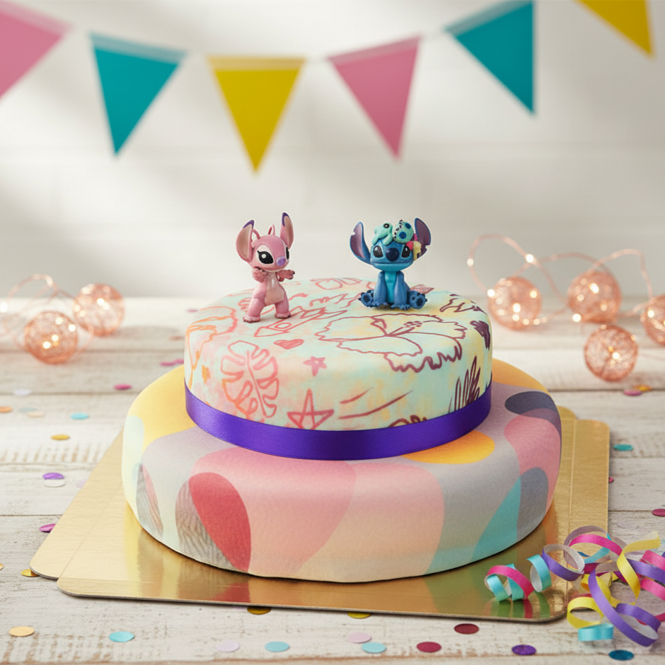 Angel & Stitch® na dwupiętrowym torcie