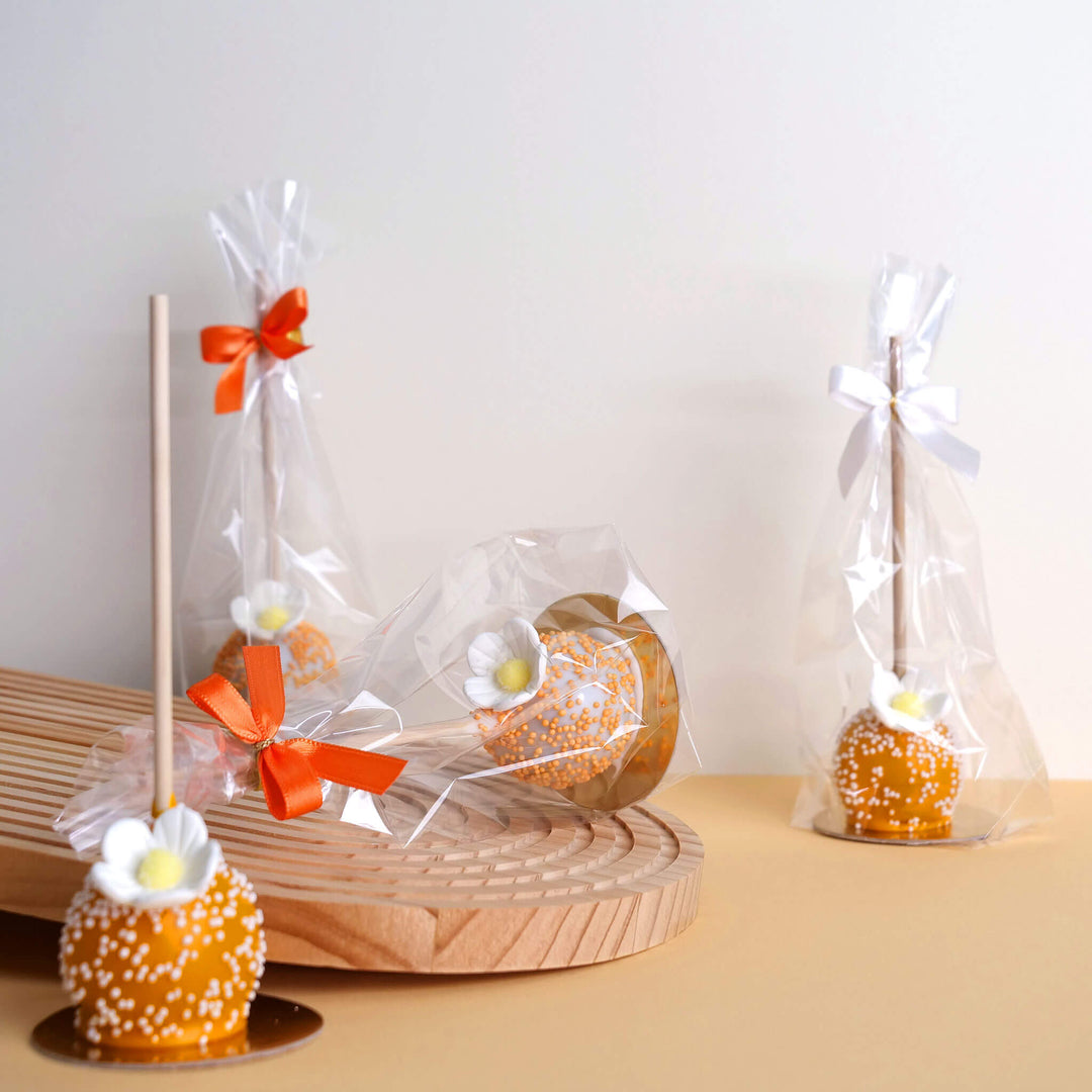 Blütenzauber Cake-Popsy Białe & Pomarańczowe (10 sztuk)