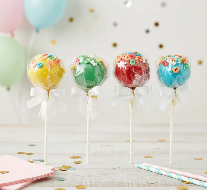 Kolorowe Cake-Pops z literkami (12 Sztuk)