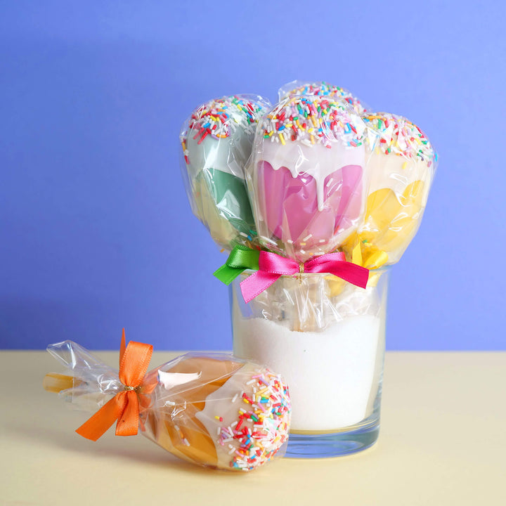 Cake-Pops - Lody na patyku w kolorowej czekoladzie (10 sztuk)
