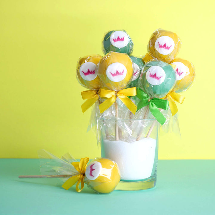 Kolorowe Cake-popsy z logo w 2 kolorach (2x6 sztuk)