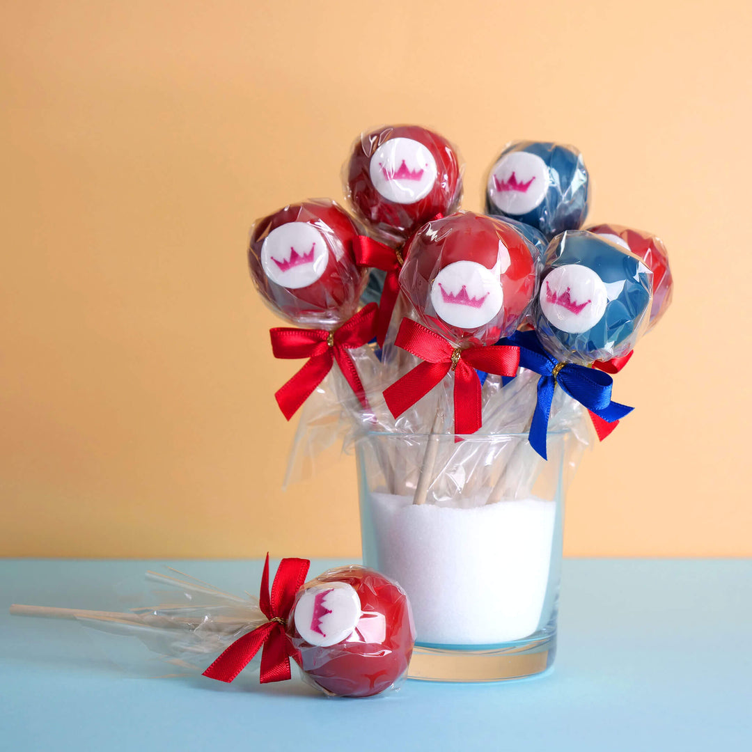 Kolorowe Cake-popsy z logo w 2 kolorach (2x6 sztuk)