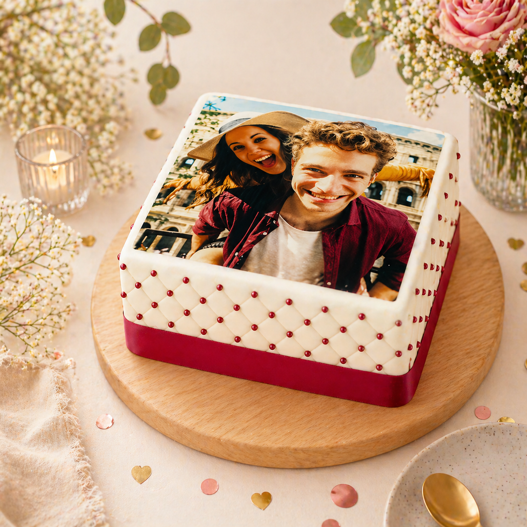 Kwadratowy tort fotograficzny deluxe