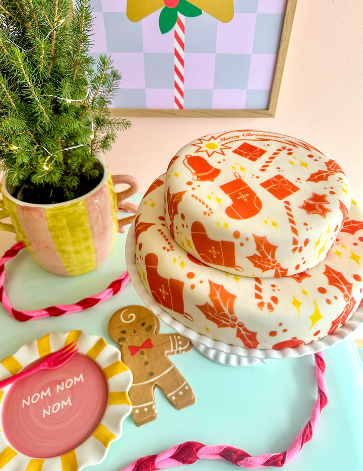 Tort „Papier prezentowy – Święta Bożego Narodzenia