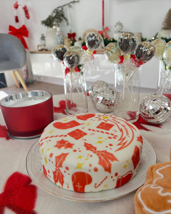 Tort „Papier prezentowy – Święta Bożego Narodzenia