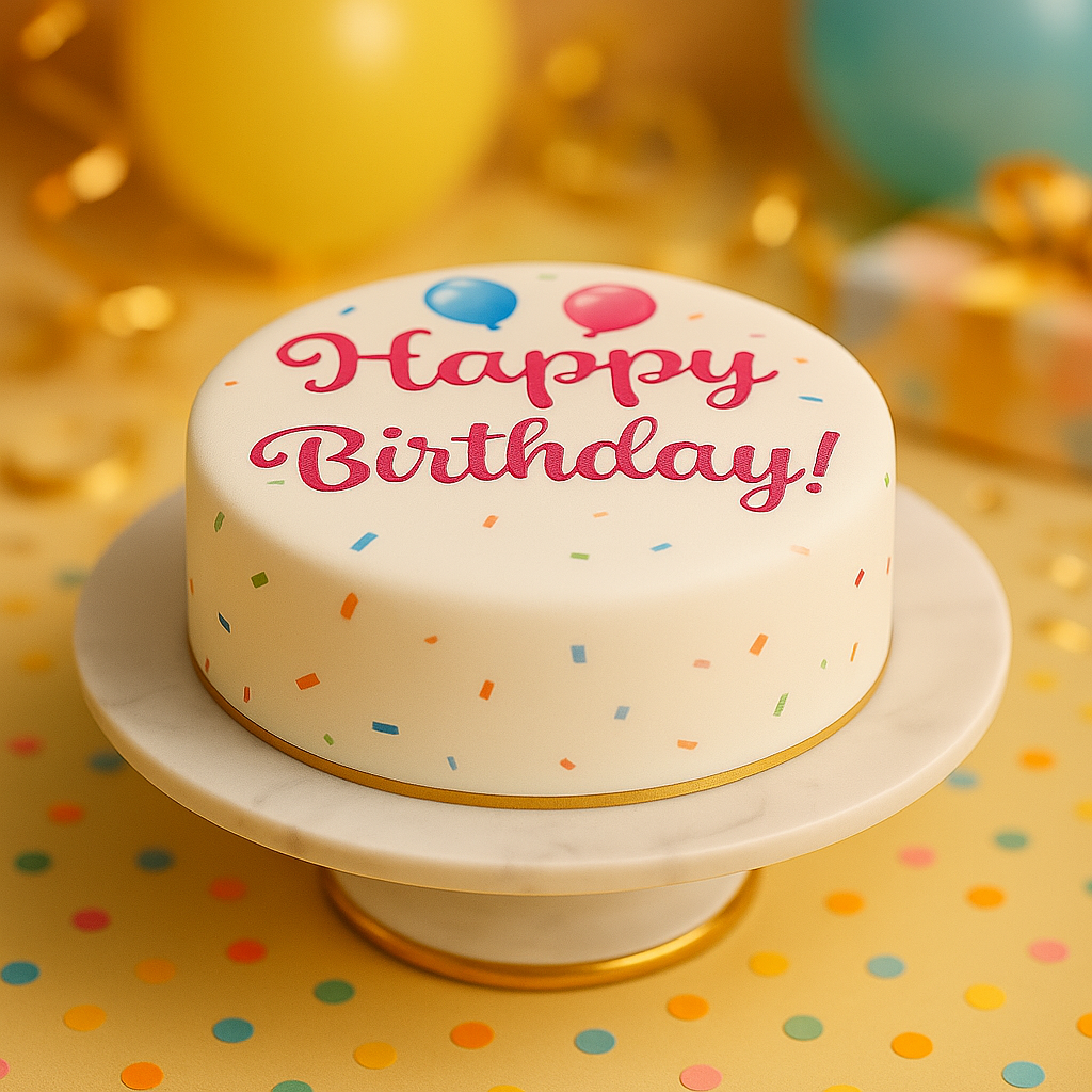 Tort z napisem Happy Birthday - różowy