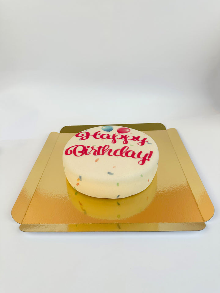 Tort z napisem Happy Birthday - różowy