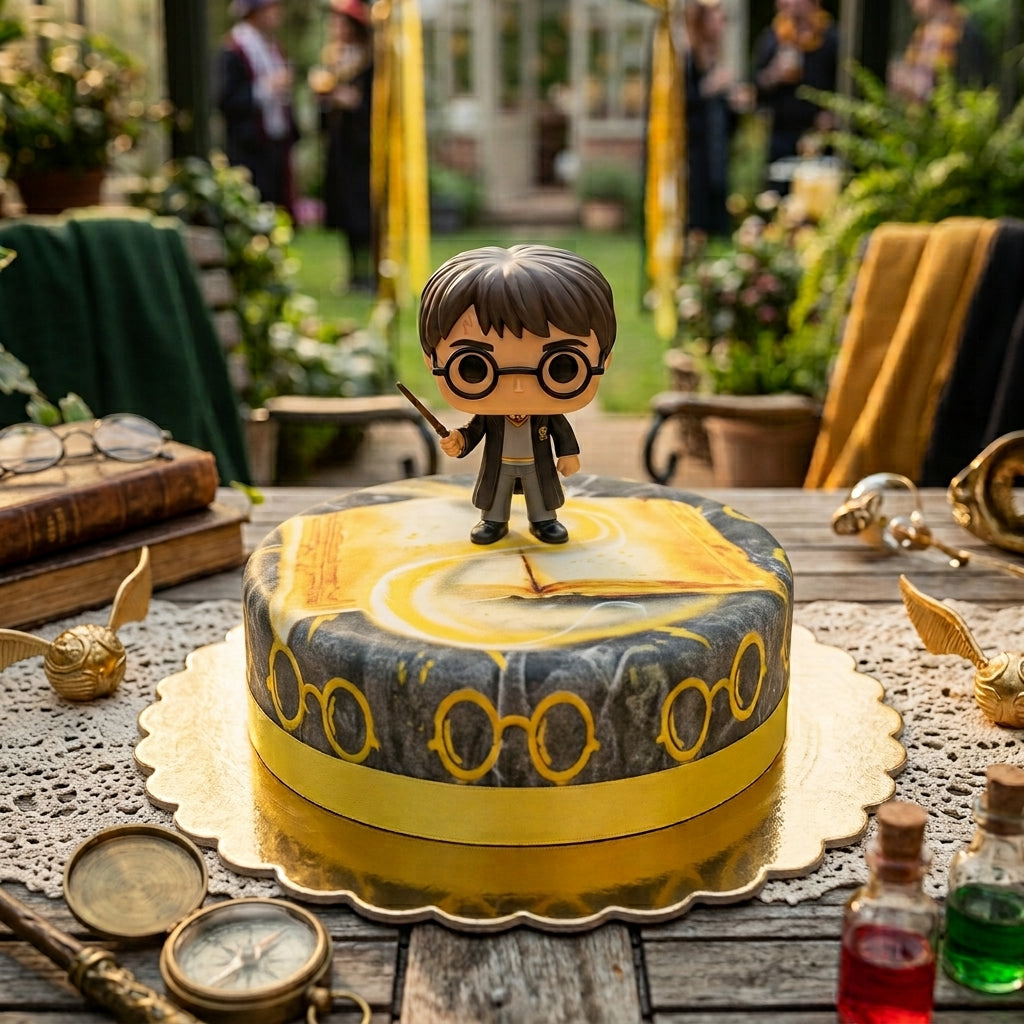 Harry Potter® na torcie z żółtym zaklęciem