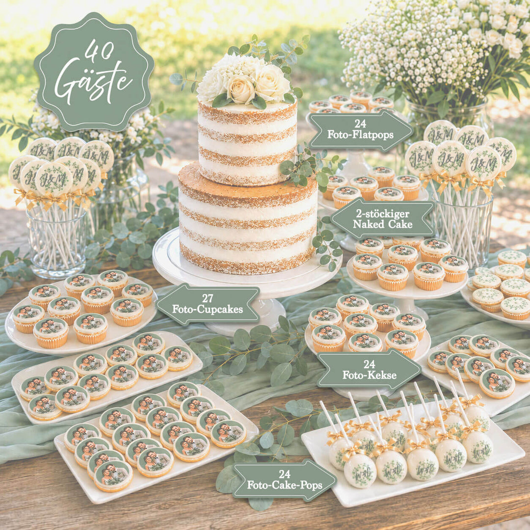 Hochzeitstorte & Sweet Table Rundum-sorglos-Komplettpaket