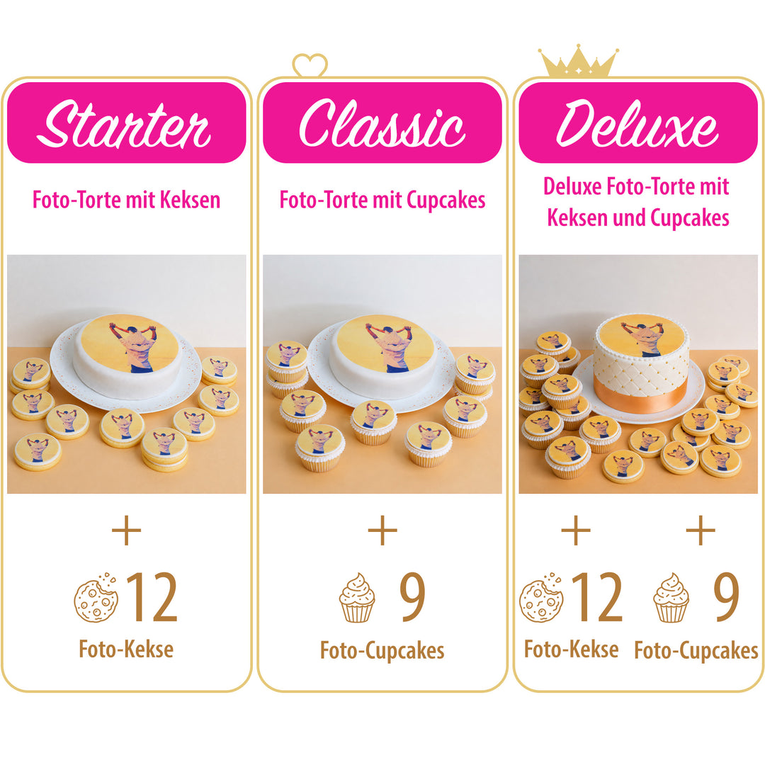 Fototorten-Set mit Keksen oder Cupcakes – bis zu 19 % sparen