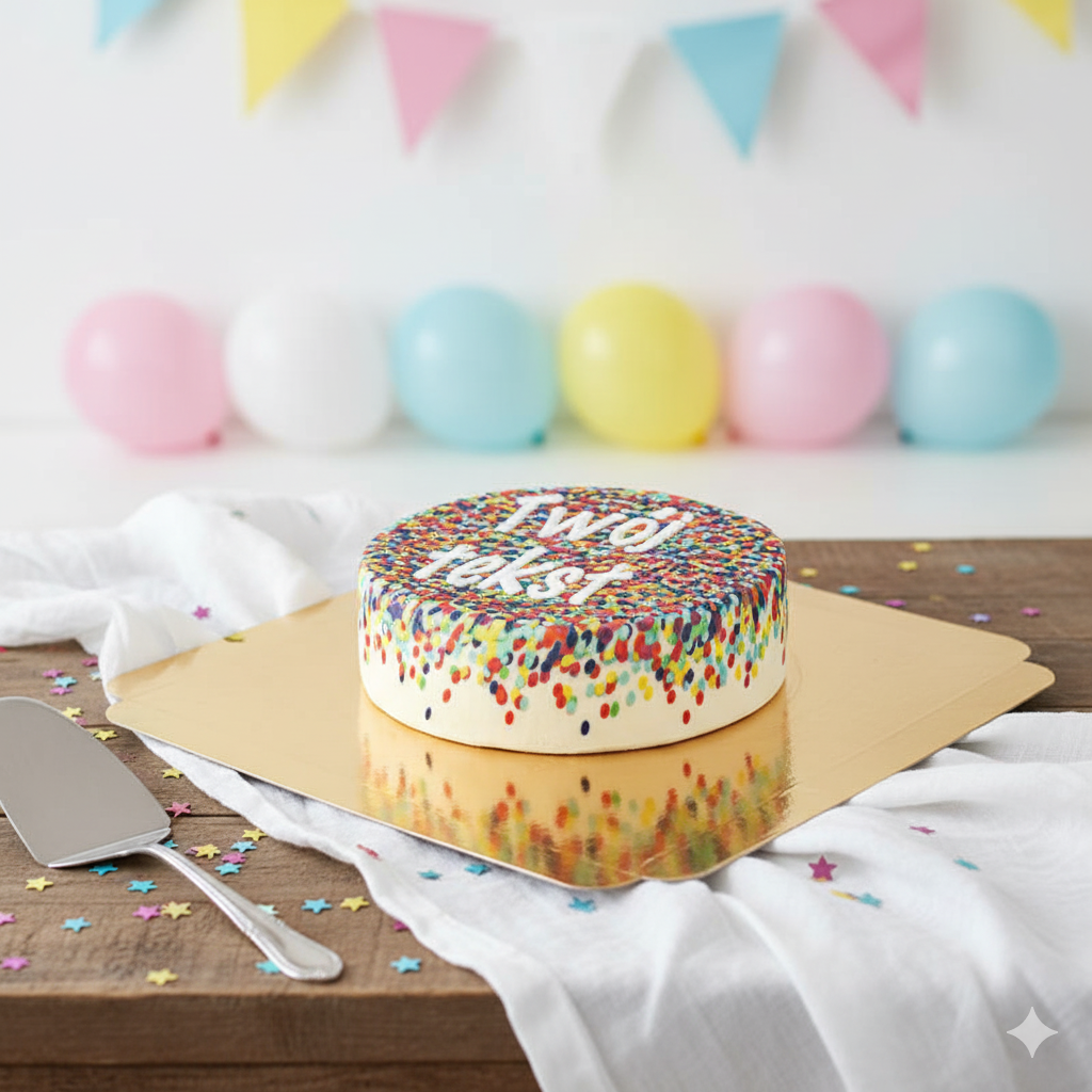 Torta z konfetti + indywidualne napisy
