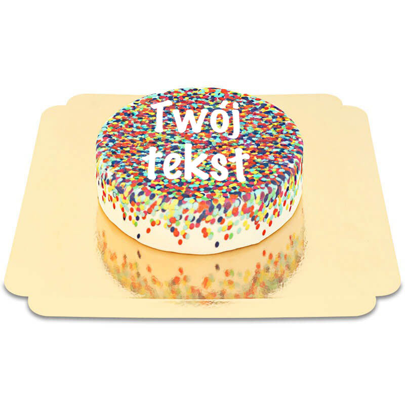 Torta z konfetti + indywidualne napisy