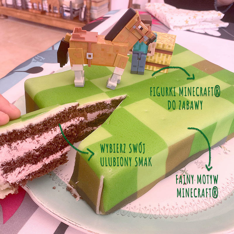Figurka Minecraft® na torcie z motywem świata gier