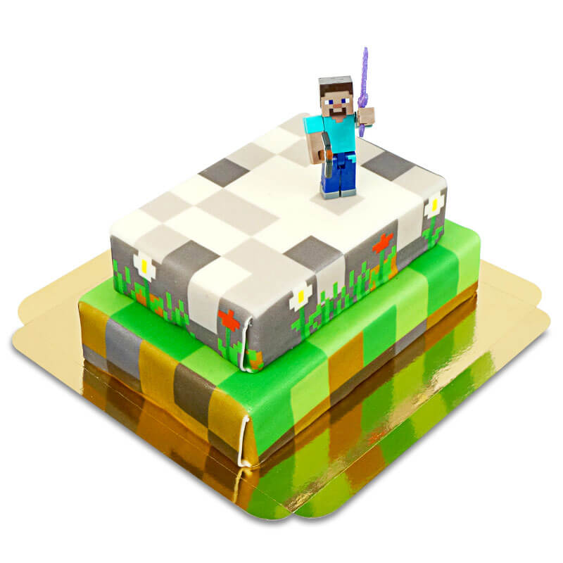  Świat gry Minecraft® Figurka na dwupiętrowym torcie