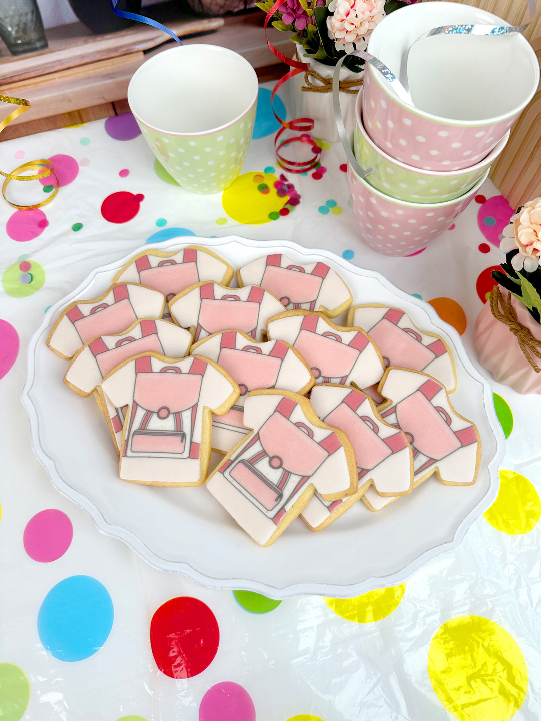 Ciastka - Różowe tornistry (12 sztuk)