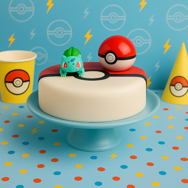 Figurka Pokémon® na torcie w kształcie piłki