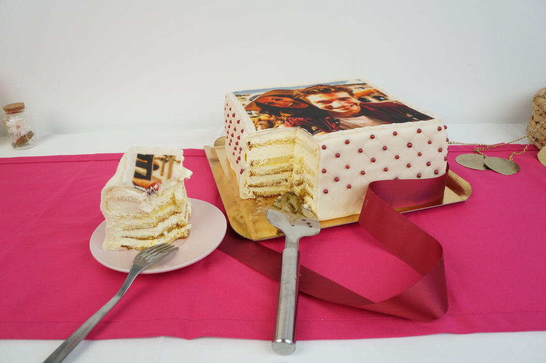 Kwadratowy tort fotograficzny deluxe