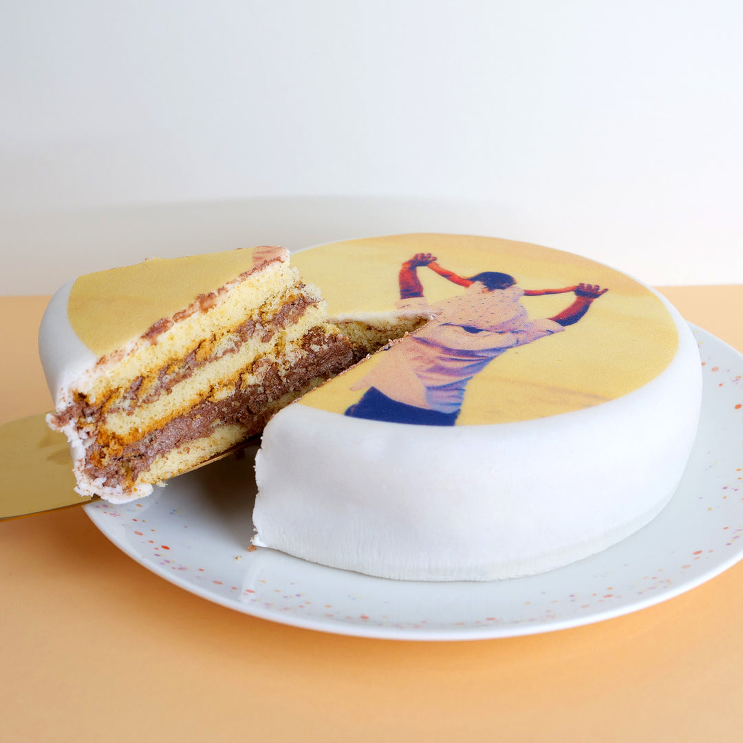 Okrągły tort fotograficzny