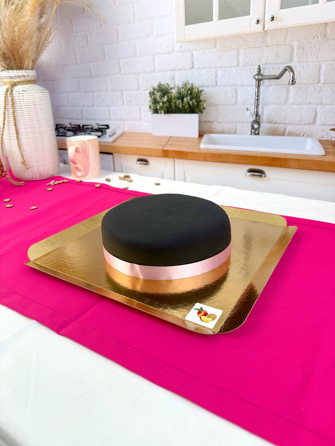 Czarny Tort - ze wstążką