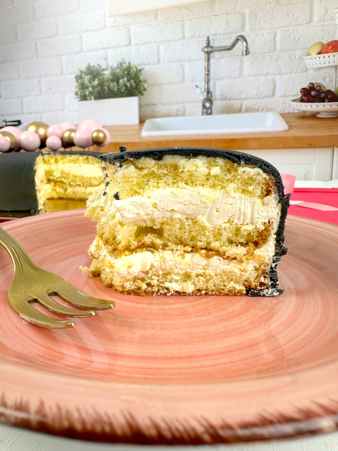 Czarny Tort - ze wstążką