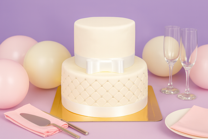 Dwupiętrowy tort weselny White Wedding