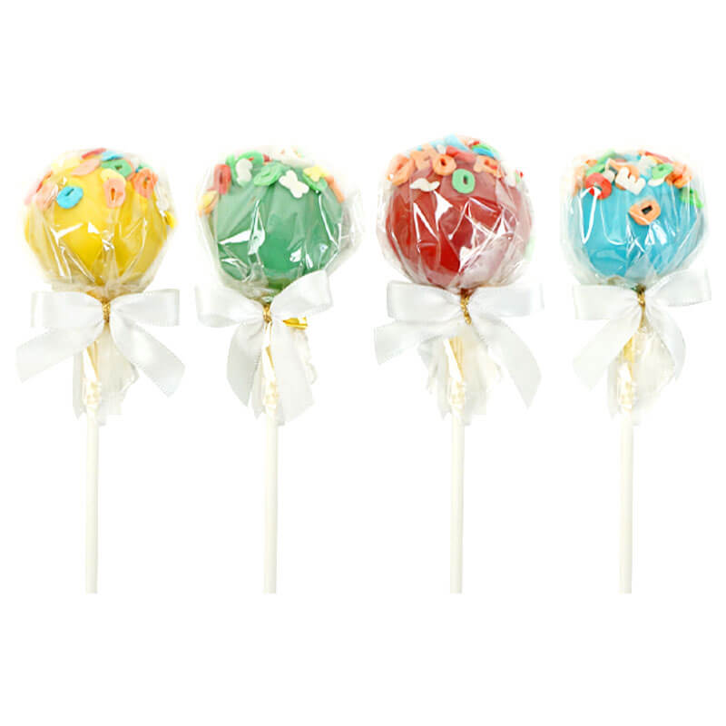 Kolorowe Cake-Pops z literkami (12 Sztuk)