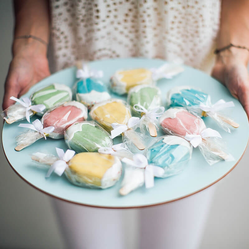 Cake-Pops - Lody na patyku w kolorowej czekoladzie (10 sztuk)