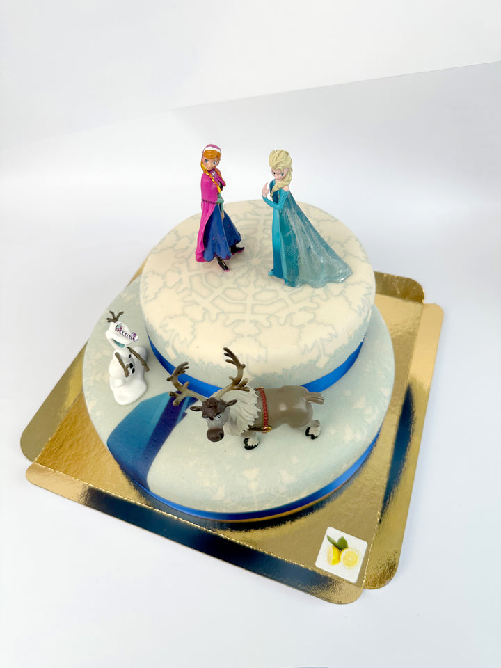 Księżniczka Elsa®, Anna® i Olaf® na dwupiętrowym torcie 