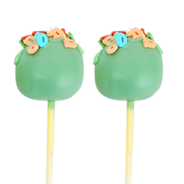 Zielone cake-pops z literkami (12 sztuk)