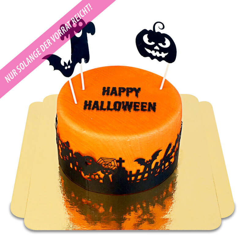 Tort Deluxe Happy Halloween z topperami i banderolą