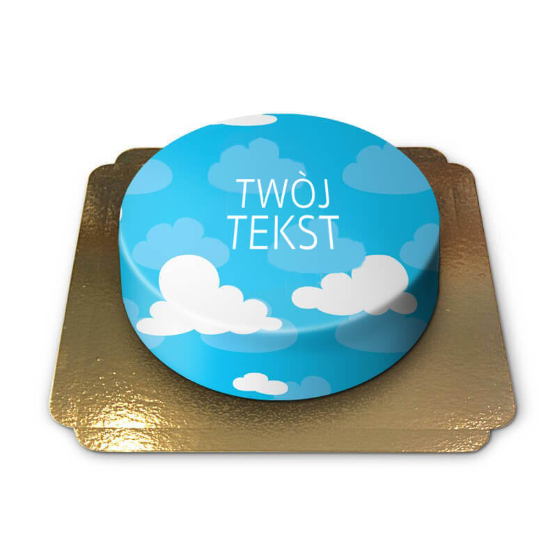 Niebieski tort w chmurki