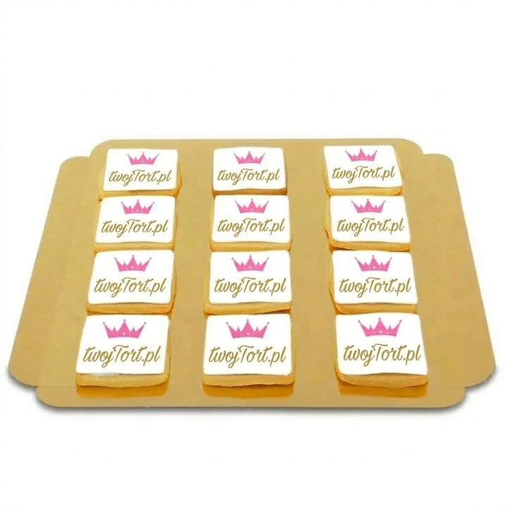 Kwadratowe Ciastka z Logo ( 12sztuk )