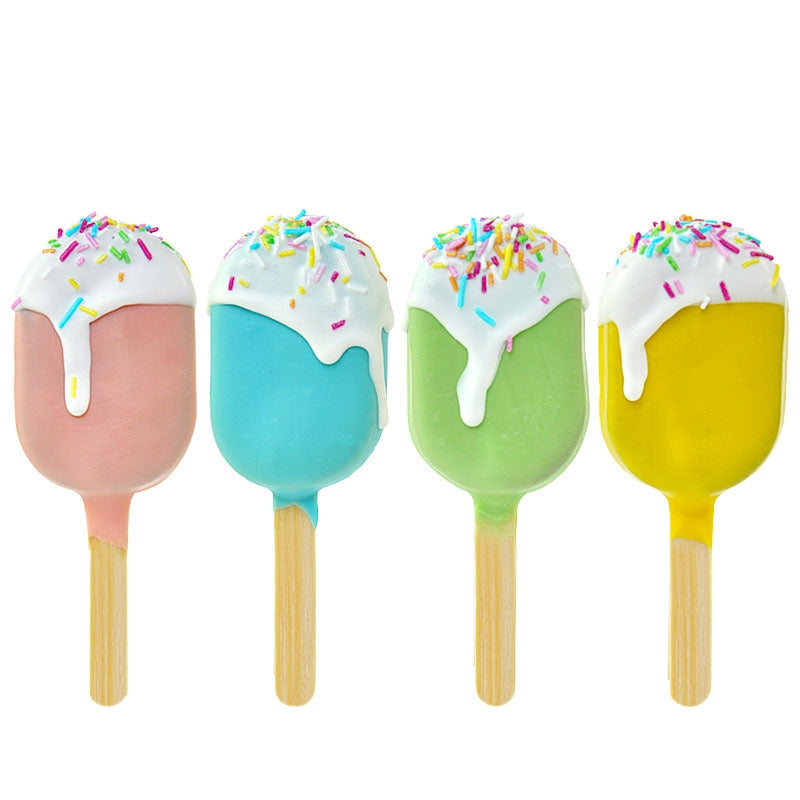 Cake-Pops - Lody na patyku w kolorowej czekoladzie (10 sztuk)