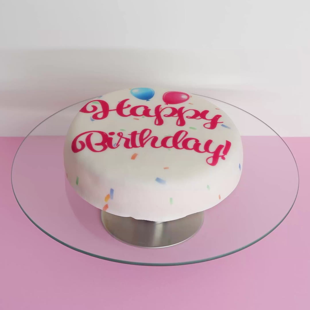 Tort z napisem Happy Birthday - różowy