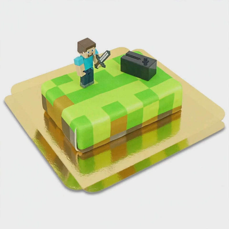 Figurka Minecraft® na torcie z motywem świata gier