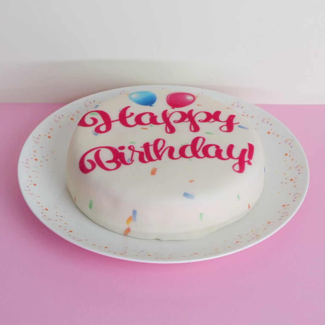 Tort z napisem Happy Birthday - różowy