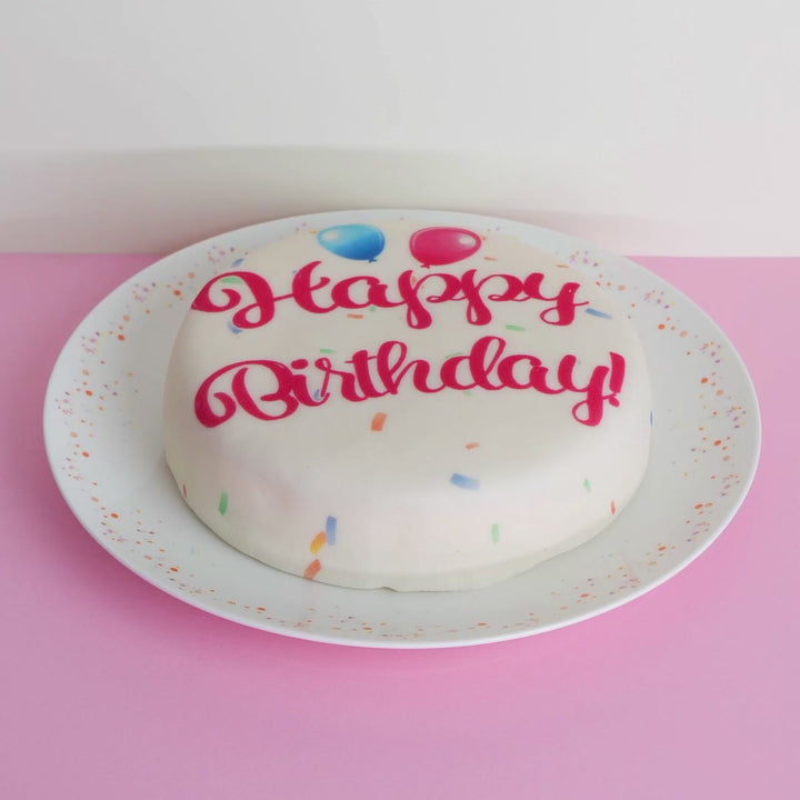 Tort z napisem Happy Birthday - różowy