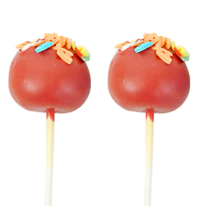 Czerwone cake-pops z literkami (12 sztuk)