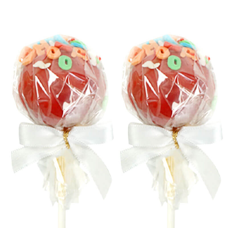 Czerwone cake-pops z literkami (12 sztuk)